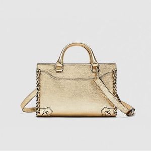 NWT. Zara Mini Golden Shoulder Handbag.